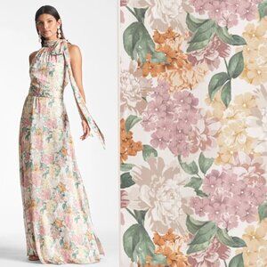 Sachin + Babi Womens Size 4 Kayla Pink Green White Yellow Floral Maxi Gown Dress